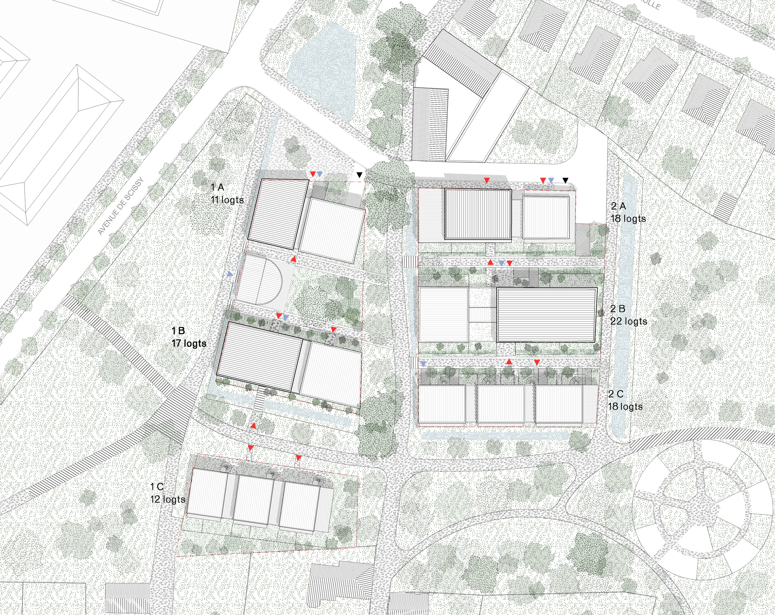 Clos Nogain, plan masse