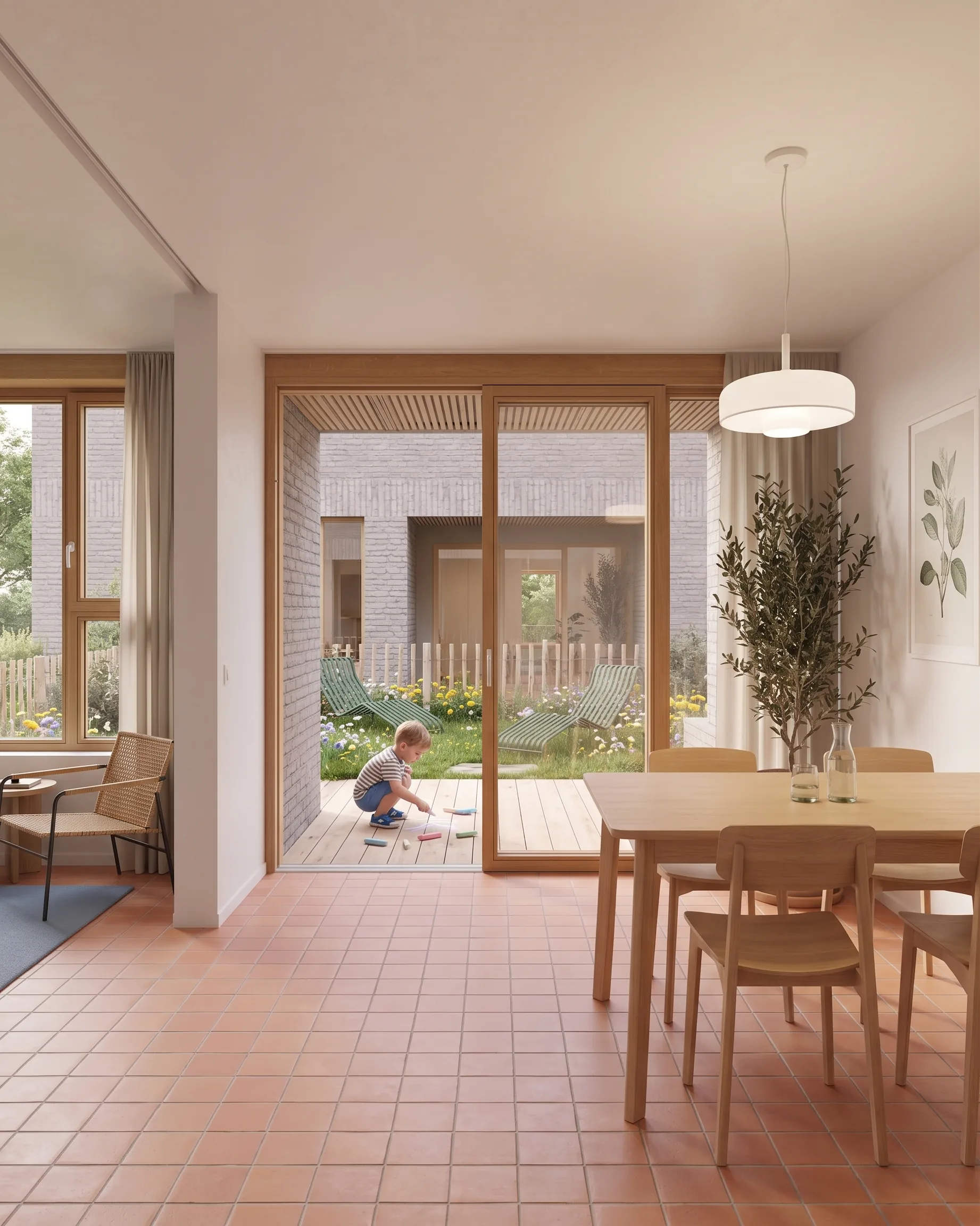 Portes de Saint-Malo - séjour ouvert sur le jardin